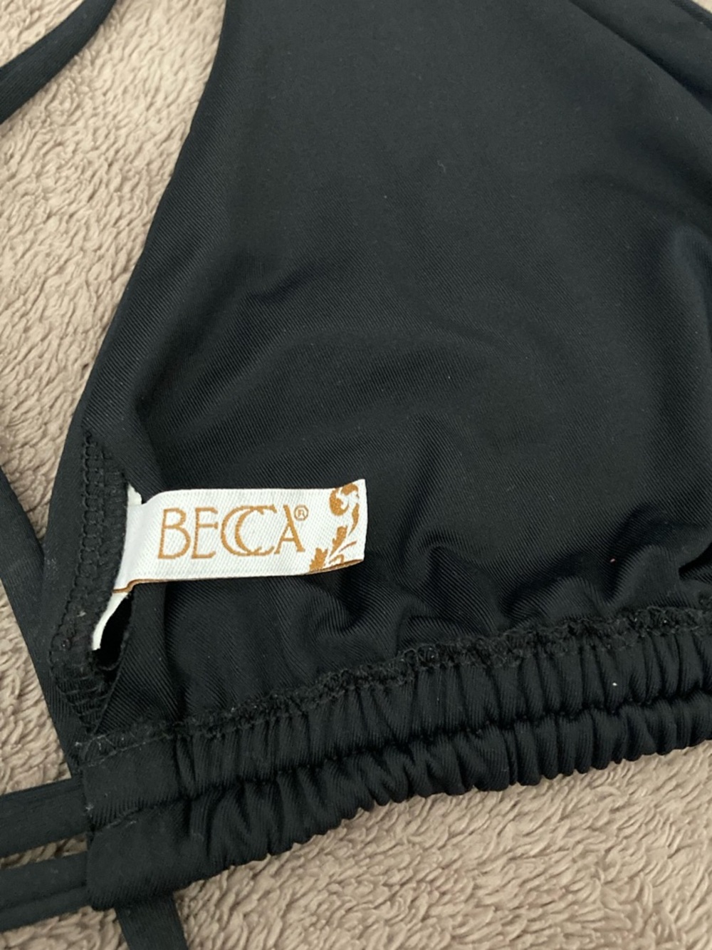 BECCA Black Triangle Swim Top with Subtle Logo - Picture 3 of 5